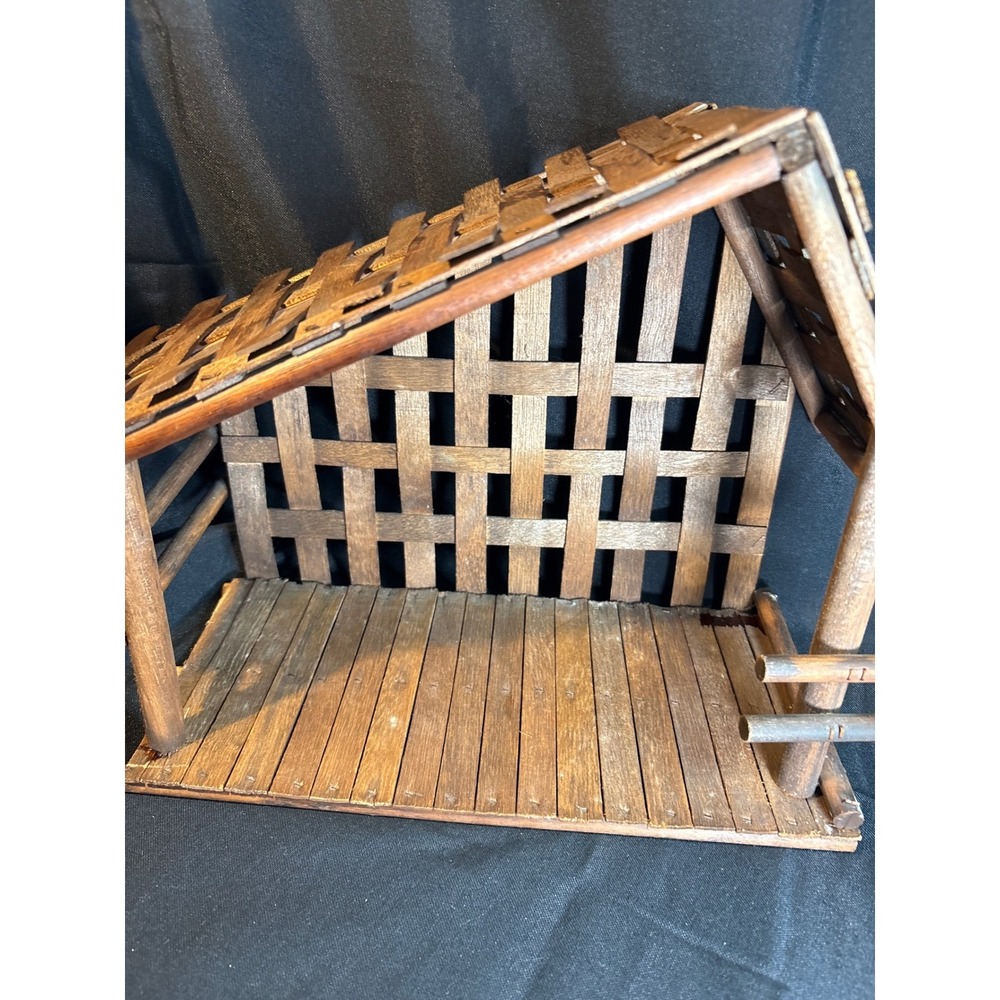 Wooden Nativity Stable Scene Stable Creche Christmas 16 Decor Figures with  barn